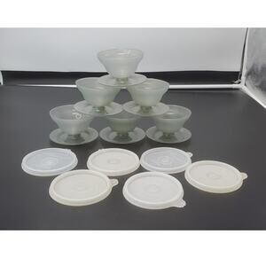Tupperware Vintage Parfait Cups Set of 6 Dessert Pudding Ice Cream Sundae Gray